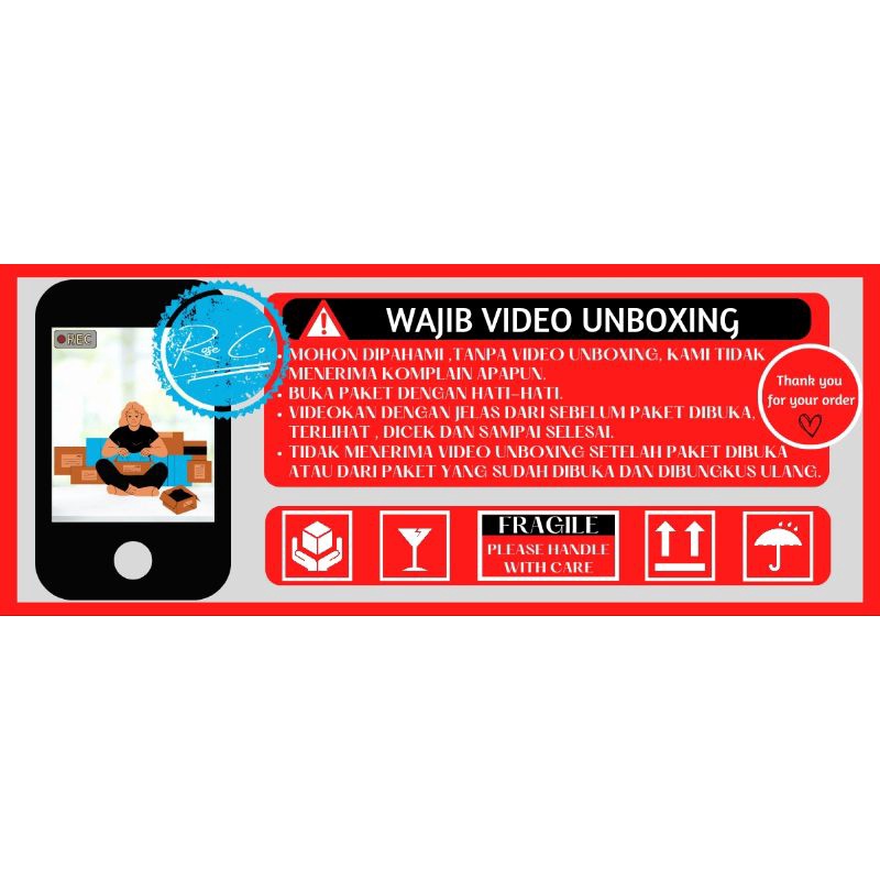 TEMPLATE STIKER FRAGILE / STIKER FRAGILE / STIKER / LABEL PENGIRIMAN / FRAGILE