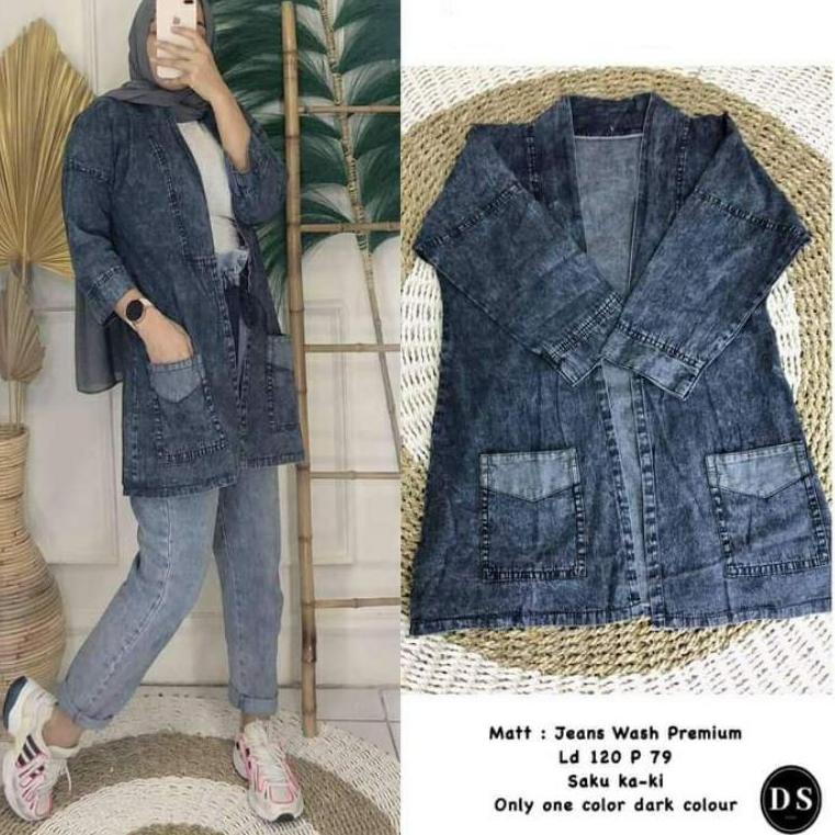 TERPERCAYA KARDIGAN JEANS / OUTER WANITA / BEST SELLER KARDIGAN JUMBO JEANS
