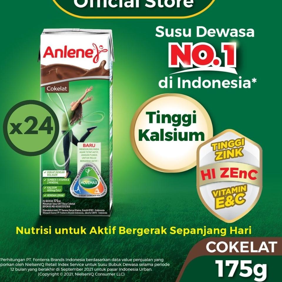 

Terlaris Anlene Susu Dewasa UHT Cokelat 24 x 175ml - Nutrisi Tinggi Kalsium Untuk Tulang, Sendi, dan Otot grosir