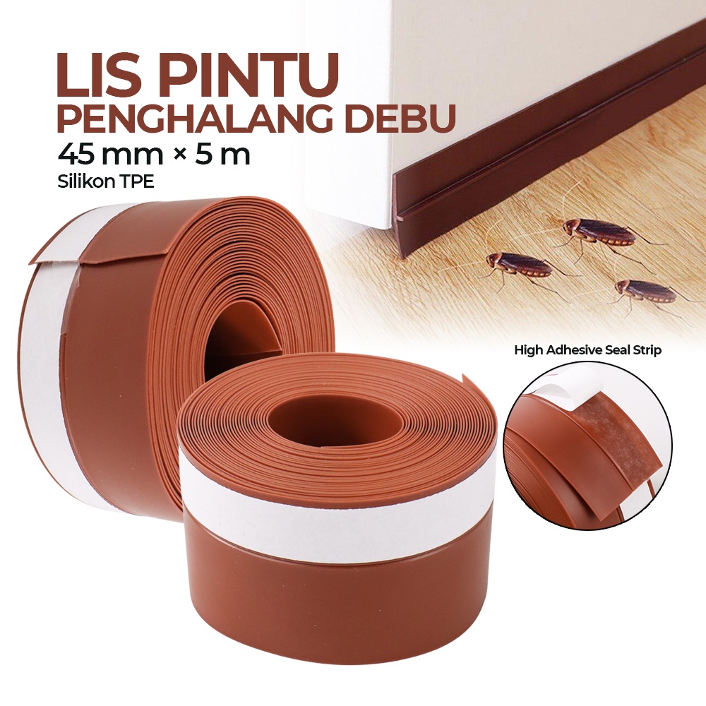 M8 KALYNN Lis Pintu Penghalang Debu Rubber Door Seal Strip 5M 45 Mm X 5 M - EACC25 - Brown V