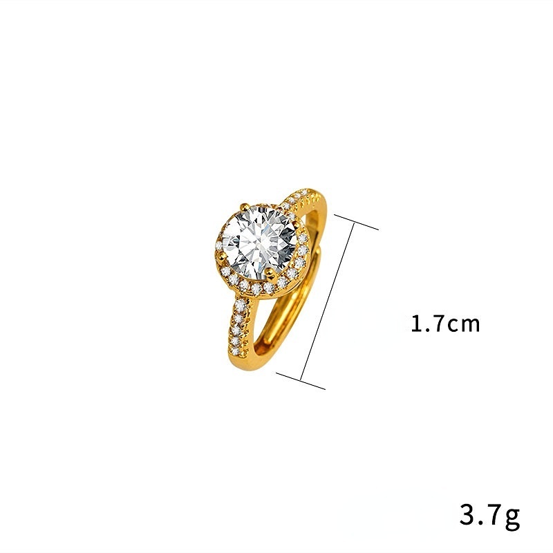 Goldkingdom Fashion Perhiasan 24 K Bangkok Aksesoris Ready Stock Indah Micro Berlian Bertatahkan Liontin Adjustable Bergerak Cincin Cahaya Mewah Bulat Telinga Pejantan