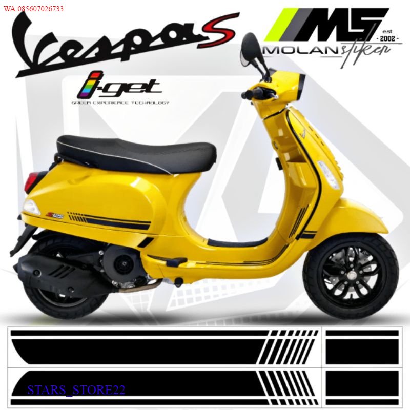 Cutting Sticker Striping Variasi Vespa S 125 & Vespa Lx 125 (Vespa S 125 iget - Vespa 125 2V/3V Vesp