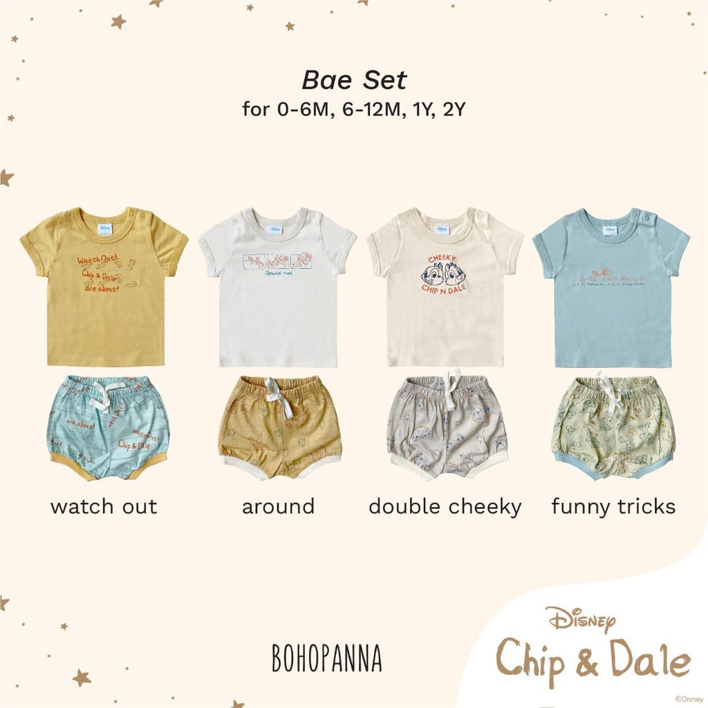 BOHOPANNA - BAE SET POLOS DAN MOTIF  BAE SET GIRL BOHOPANNA  STELAN PENDEK  By Lidyamomnbaby