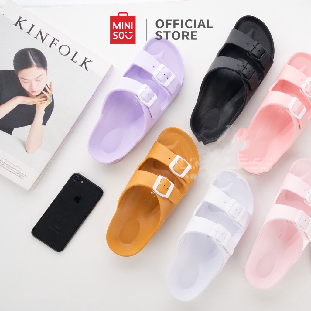 MINISO Slippers Sandal Flip-Flops Unisex Dua Band Fashion Sandal Pria dan Wanita