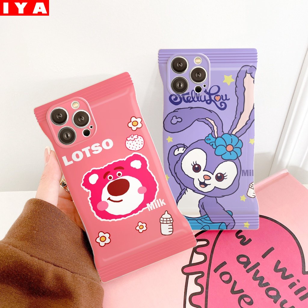 Kartun Candy Case Samsung A04s A04e A03s A23 A13 A32 A03 A10S A02 A22 A12 A31 A02s A21s A20 A30 A52 A53 A51 A71 M22 M32 Manyo Strawberry Bear StellaLou Rabbit Lembut Penutup Belakang