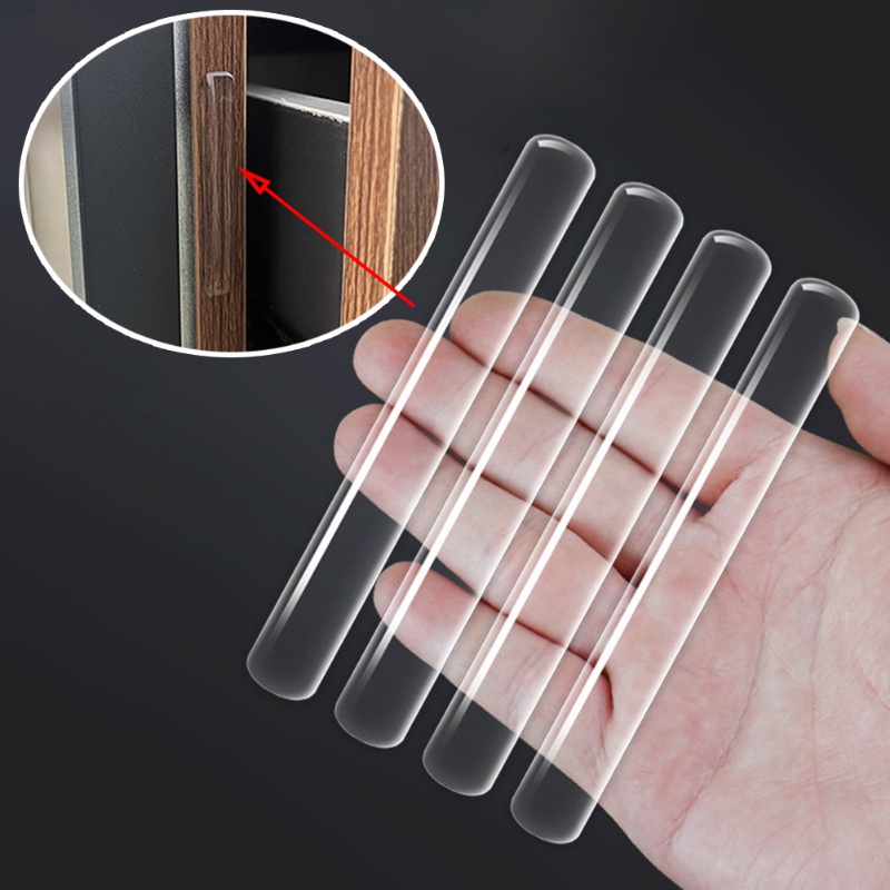 10pcs Universal Invisible Transparan Silikon Anti-Tabrakan Strip Anti-Selip Stiker Dinding Pintu Mobil Pelindung Tepi Untuk Pintu Lemari Laci