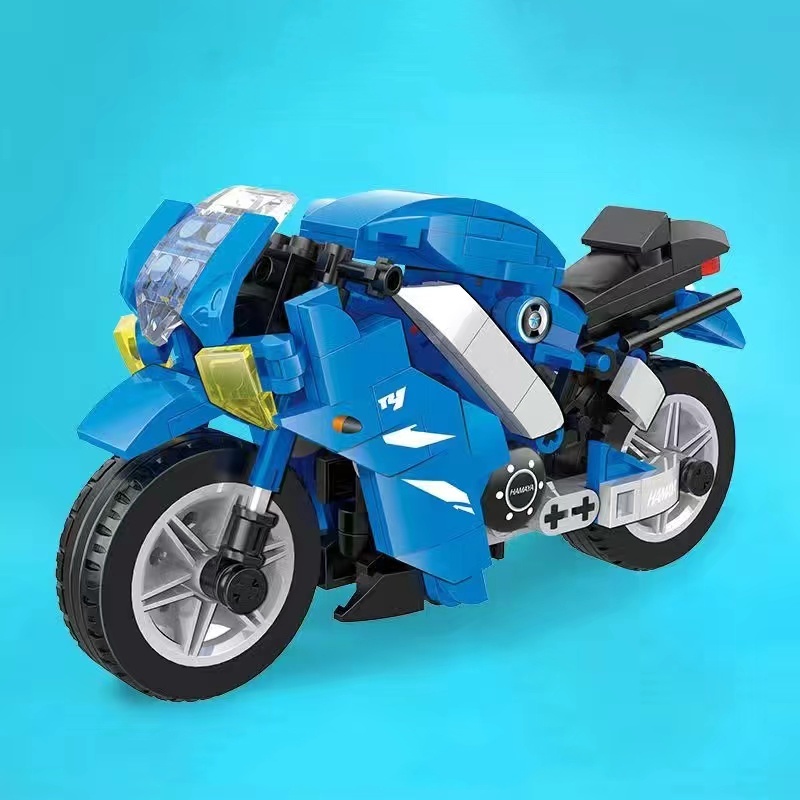 Motor Model Anak Edukasi Anak Merakit Hadiah Anak Laki-Laki Merakit Mainan Motor Kompatibel Lego Build