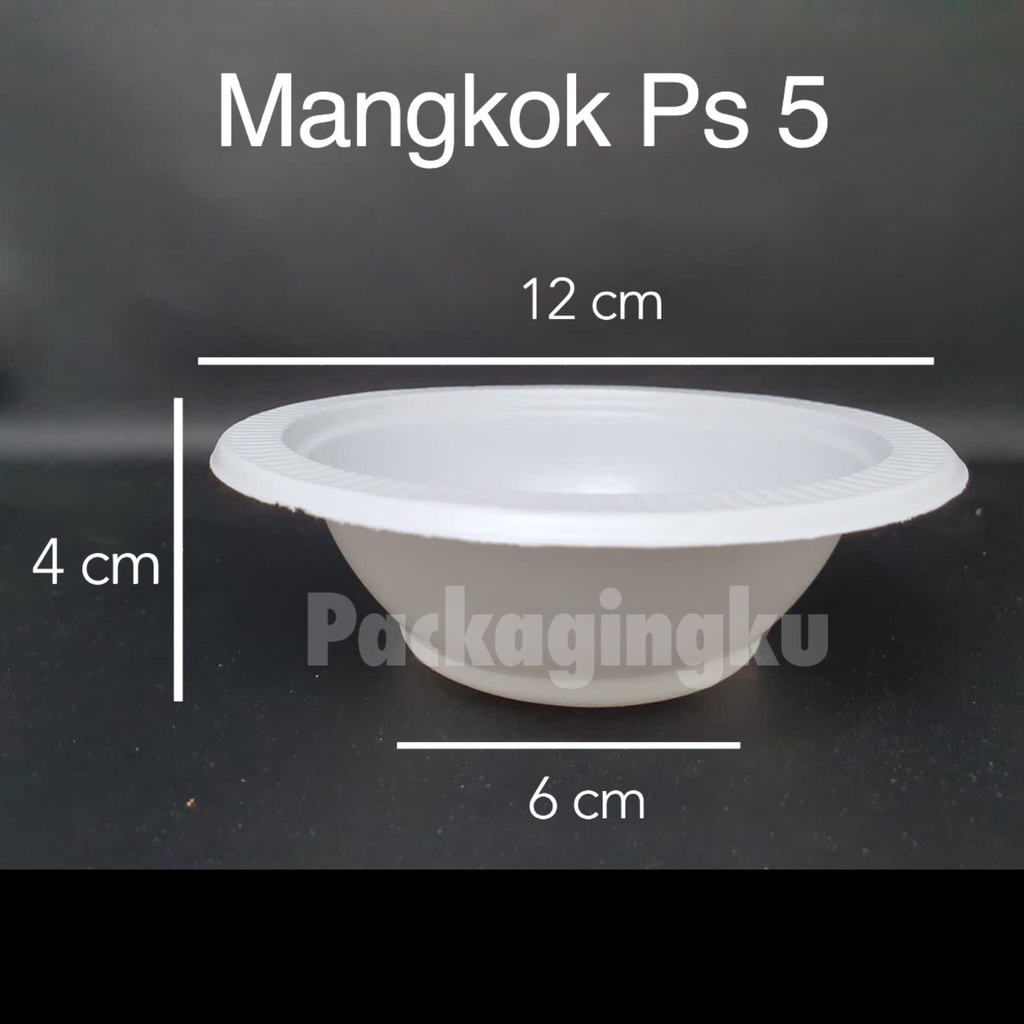 25PCS Mangkok Plastik Sekali Pakai Putih Susu Besar Ps 7/ P7 17 cm / Sedang Ps 6/ P6 15 cm / Kecil Ps 5/ P5 12 cm/ Mangkuk Es Hajatan