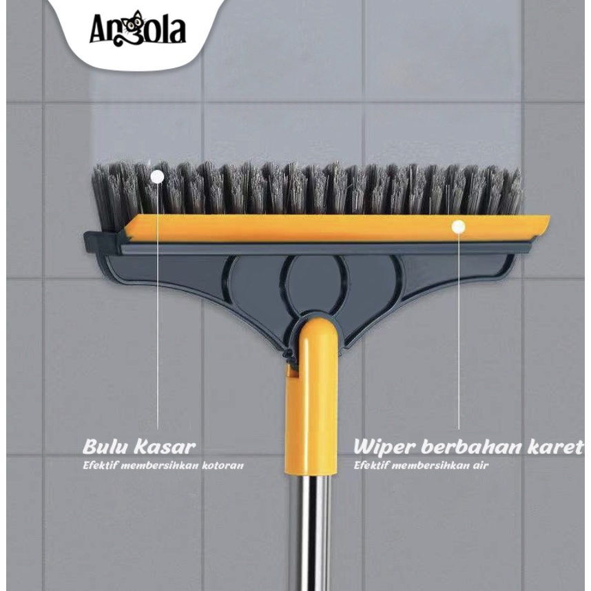 Sikat Dorong Lantai Dengan Wiper D48 Alat Pembersih Lantai Kaca 2IN1 Sikat Toilet