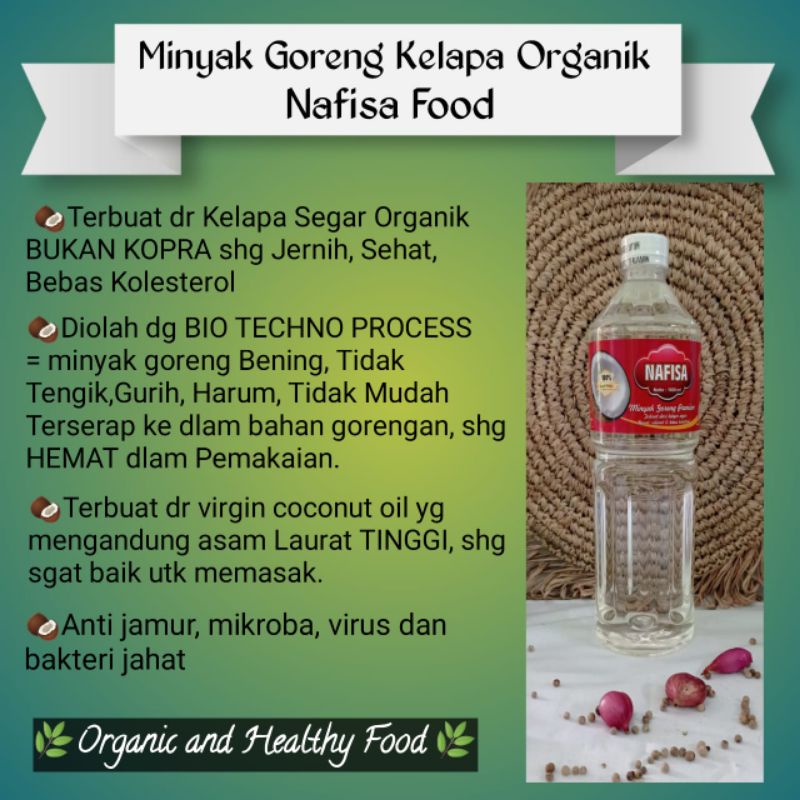 

Minyak Goreng Sehat Kelapa Nafisa 1 Liter