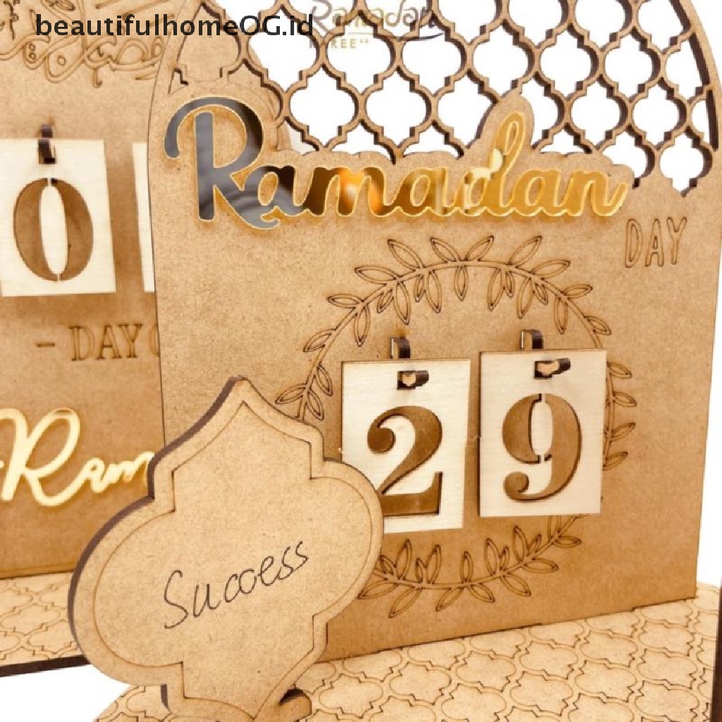 // Beautifulhomeog.id// Kalender Hitung Mundur Ramadhan Hiasan Eid Mubarak DIY Kalender Ramadhan **