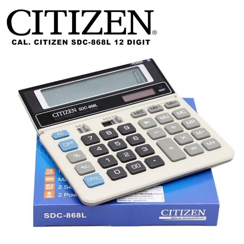 

CALCULATOR CITIZEN SDC-868L 12 DIGIT (100% Ory)