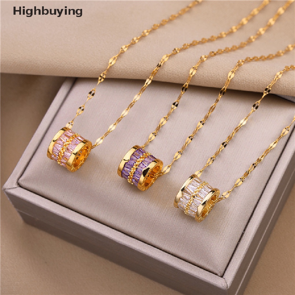 Hbid Fashion Lucu Beruntung Kristal Liontin Kalung Untuk Wanita Bulat Liontin Kalung Gaya Minimalis Perhiasan Pernikahan Klavikula Rantai Aksesoris Glory