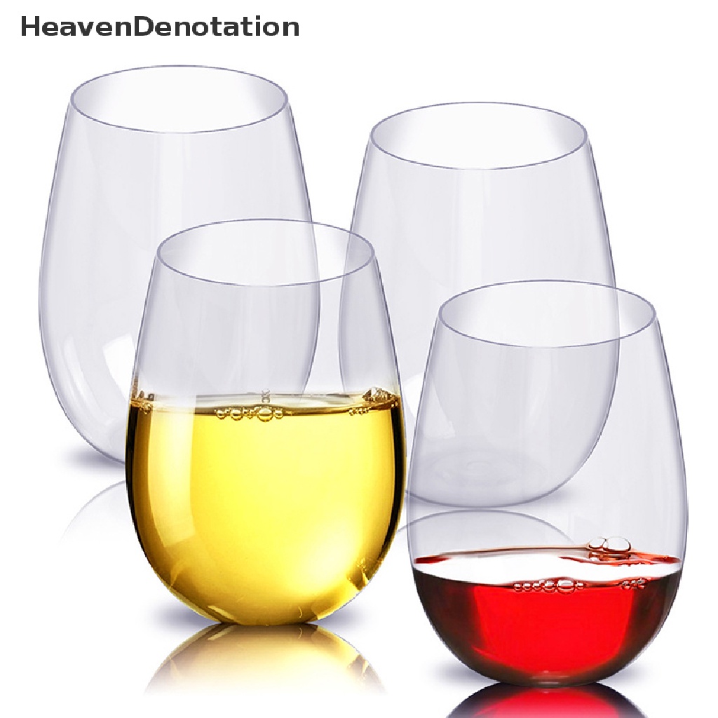 [HeavenDenotation] 2 / 4pcs Shatterproof Plastic Wine Glass Unbreakable Red Wine Tumbler Glasses Cups HDV