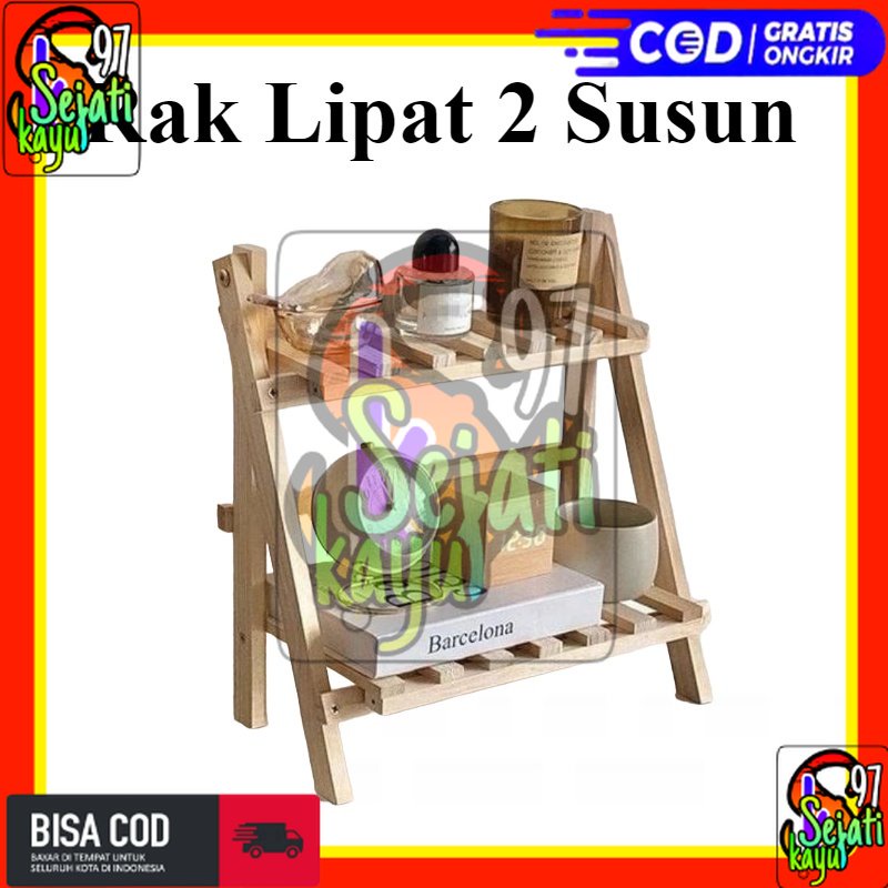Rak Susun kayu Mini Serbaguna | Rak Meja Rakit Multifungsi
