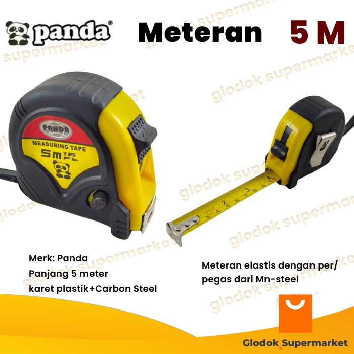 Meteran 5m Roll Meter 5 Meter Gulungan Meteran Panda Measuring Tape