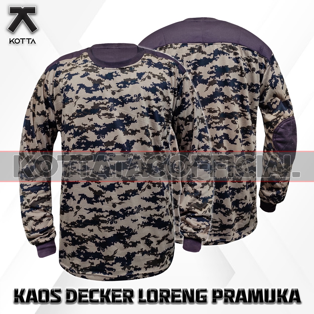 KAOS DECKER LORENG PRAMUKA COKELAT - KAOS LORENG SCOUT - KAOS PANJANG LORENG PRAMUKA