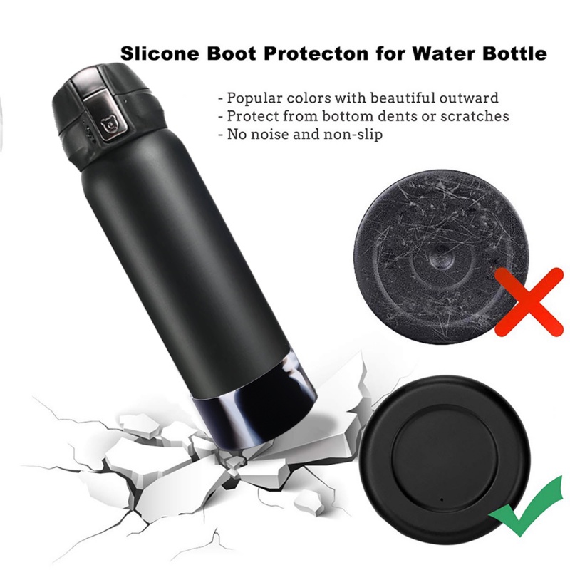 Non-slip Mat Coaster Anti-Slip Bottom Sleeves Cover Water Bottle Cup Lid Untuk Outdoor Camping Hiking Slip-proof Boots Sleeves Tumbler Boot Botol Lengan Silikon Base Cup