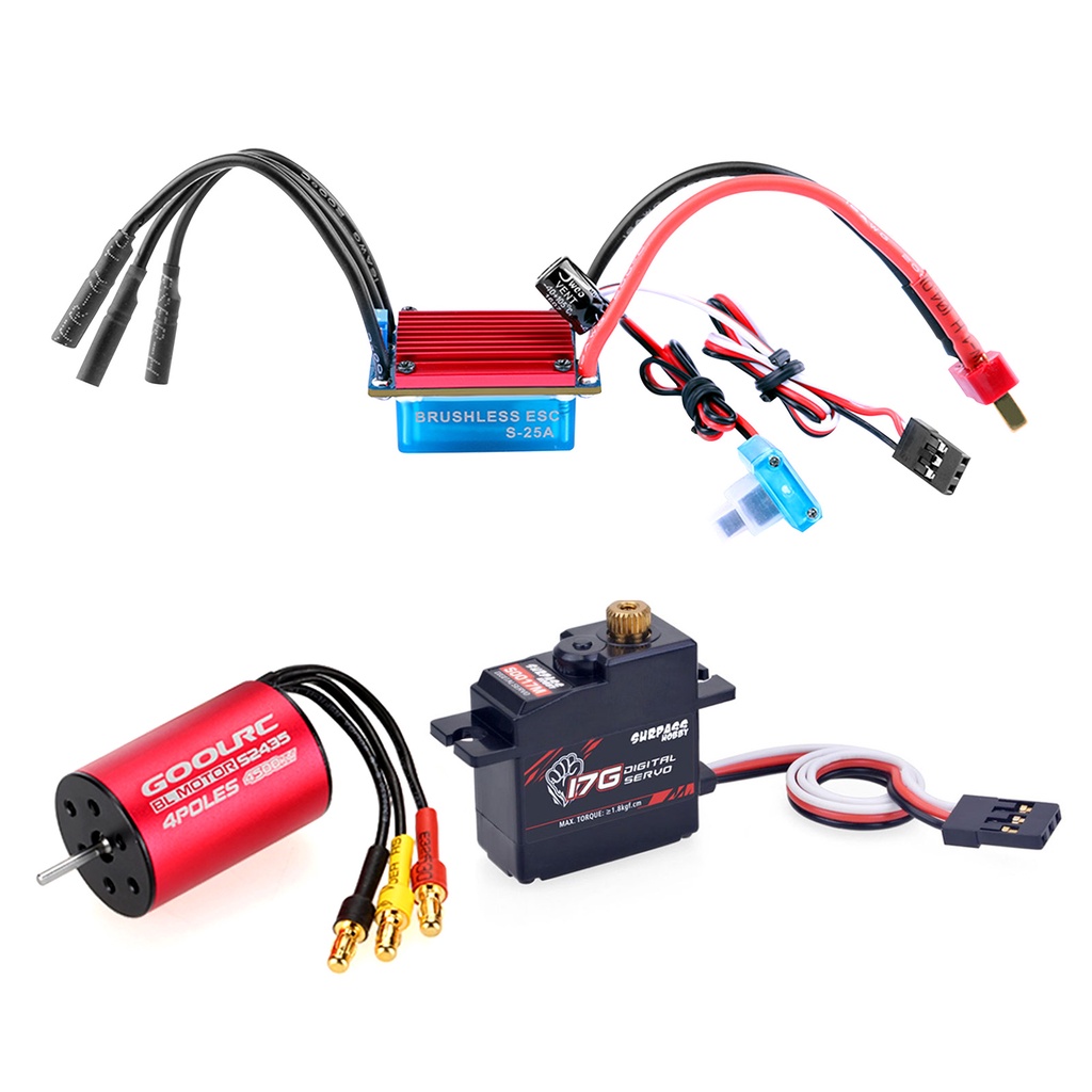 Goolrc S2435 4500KV Brushless Motor 25A ESC Dengan 2.2kg Metal Gear Se