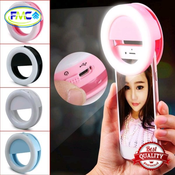 Ring light Ringlight Mini Selfie Flash Lampu Foto Selfi Camera Hp Kamera Handphone 3 Pengatur LED Cahaya Bulat Warna