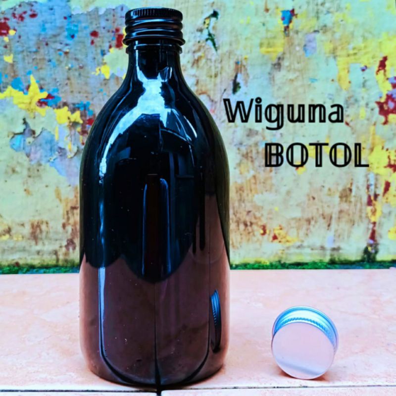 Botol Ulir 300ml / Botol PET 300ml Hitam Tutup Ulir Alumunium