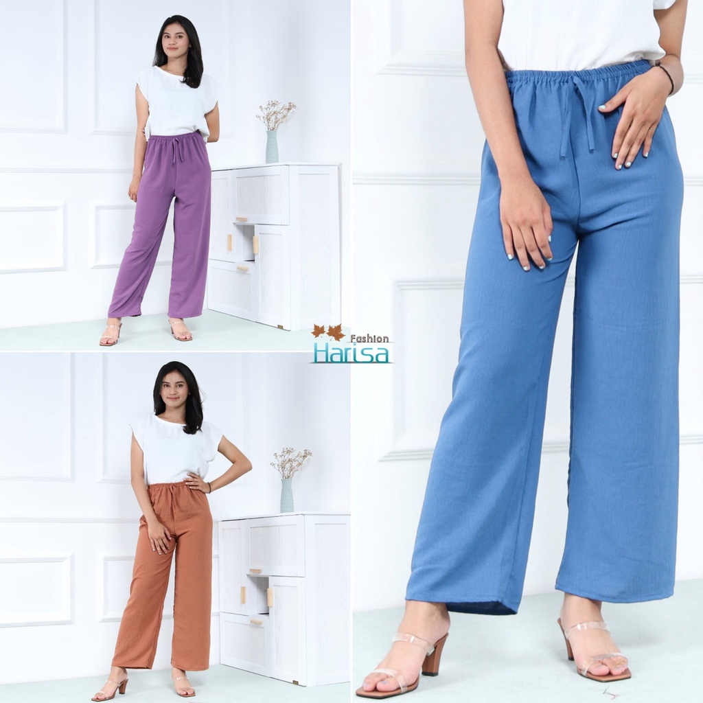 Celana Kulot Wanita Highwaist Roped Crinkle Airflow Premium