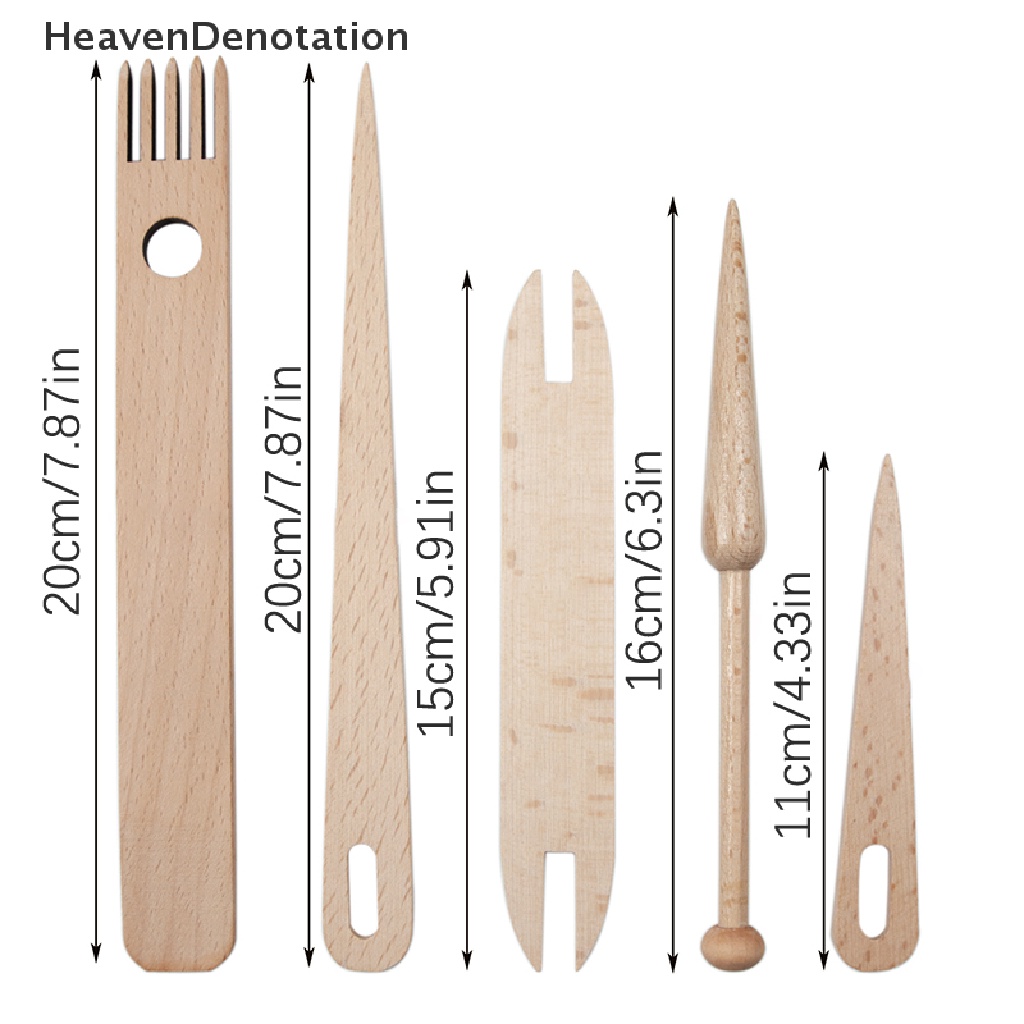 [HeavenDenotation] 5pcs/6pcs/9pcs Tenun Loom Tools Set Kayu Rajutan Crochet Hadiah Untuk Anak-Anak Log Benang Mewarnai Mesin Set Aksesori Kecil HDV