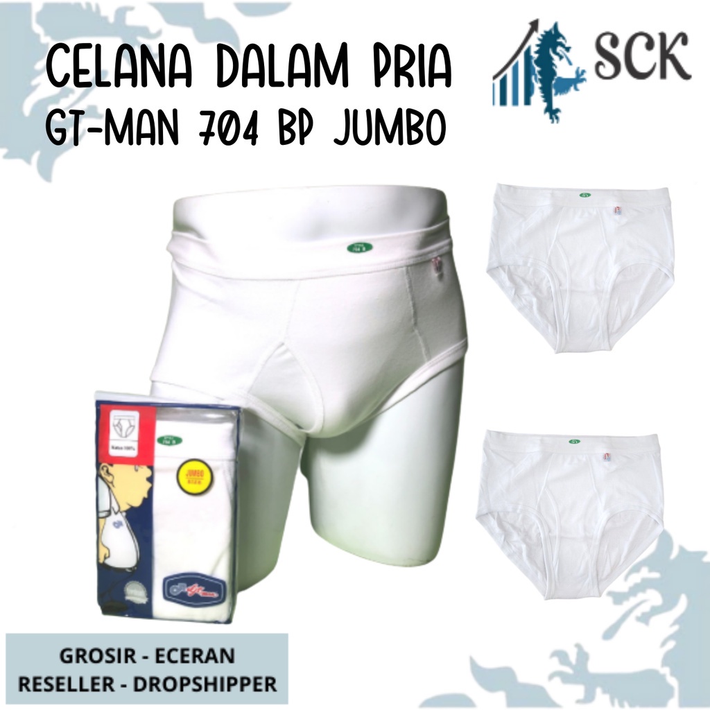 CD Pria GT-MAN 704 BP JUMBO / Celana Dalam 704 Putih / Pakaian Dalam Pria - sckmenwear GROSIR