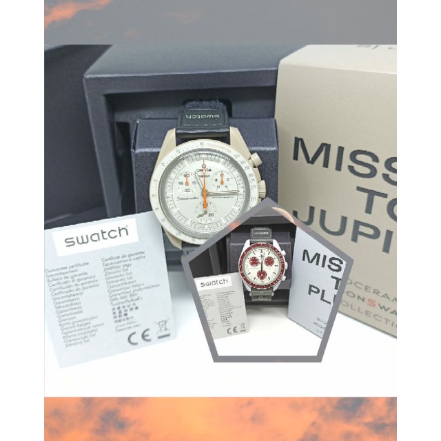 Jam Tangan Unisex Pria / Wanita Swatch Omega  SO33C100/SO33M101 Tali Perekat