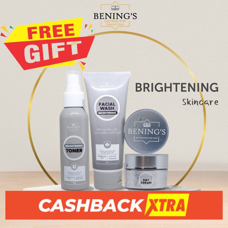 Paket Brightening Lightening Benings Skincare By Dr.Oky Pratama Bening's Glowing Bening