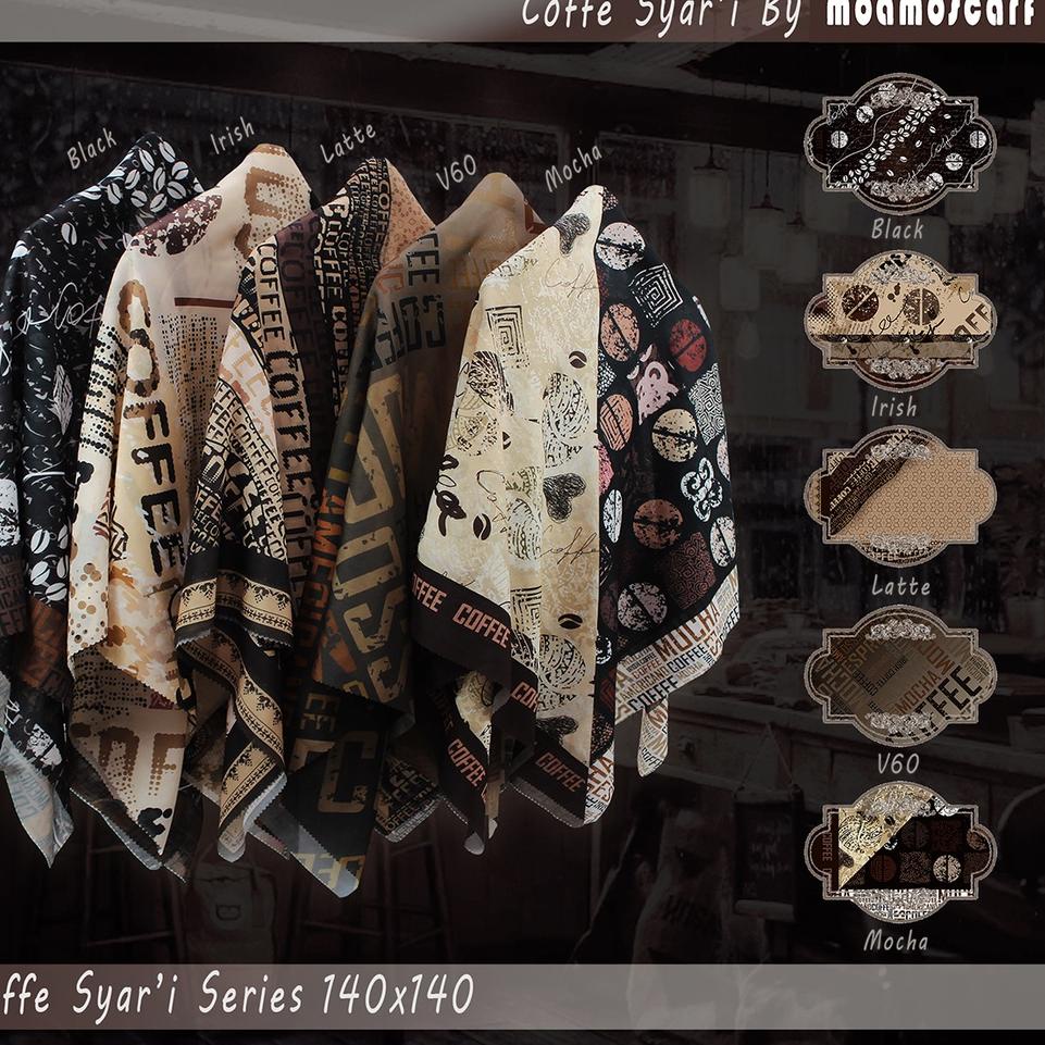 Chekout Jilbab Jumbo | Hijab Segi Empat Motif | Syar'i Scarf Voal Premium Coffee  Series