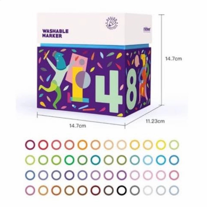 

mideer washable marker 48 pc spidol