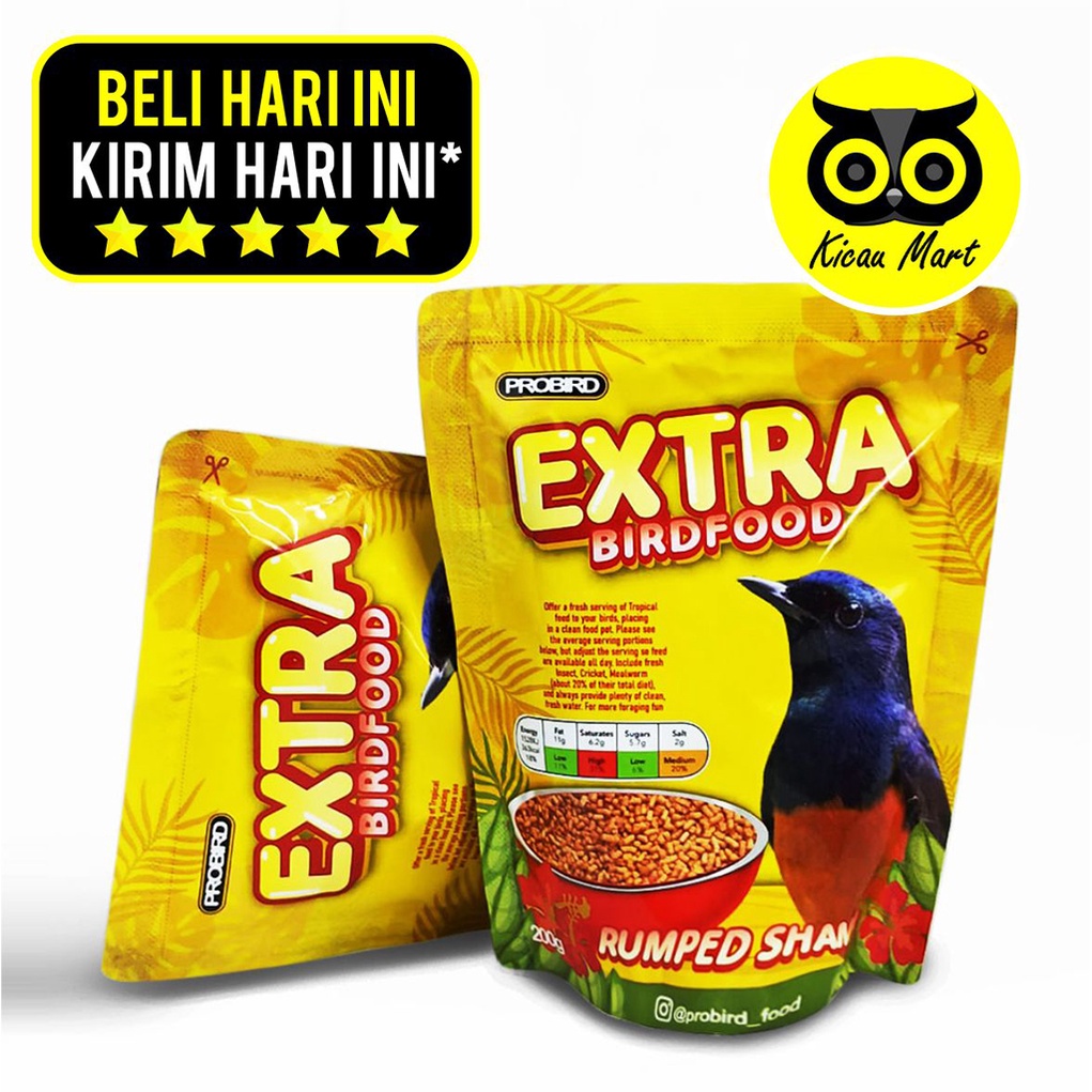 PAKAN EXTRA BIRD FOOD RUMPED SHAMA PROBIRD VOER PUR PELET MAKANAN HARIAN BURUNG MURAI BATU EXRMPS