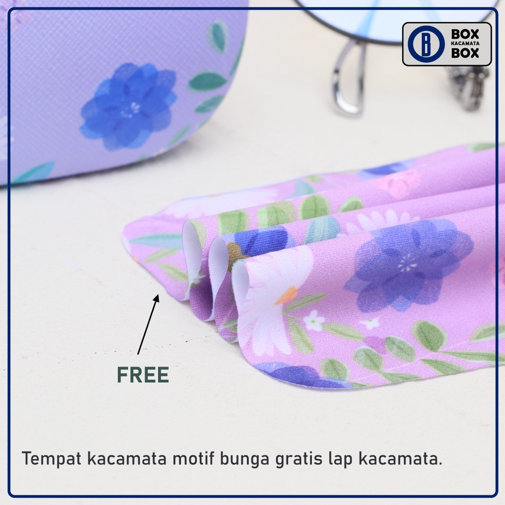 Tempat Kacamata Hard Case / Box Kacamata FREE LAP Cepuk Magnet Kokoh Motif Bunga Daisy Lucu Cute CC10