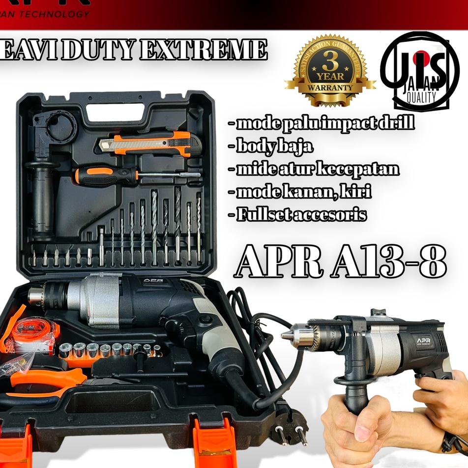 ✶ Promo Mesin bor APR JAPAN HUJIA JLD 13mm 10mm komplit set mata listrik baja besi kayu tembok drill