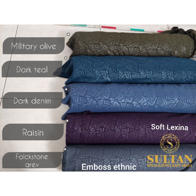 Sultan emboss ethnic  sultan harga per setengah meter /per 50 centimeter.soft lexina /soft lexus emb