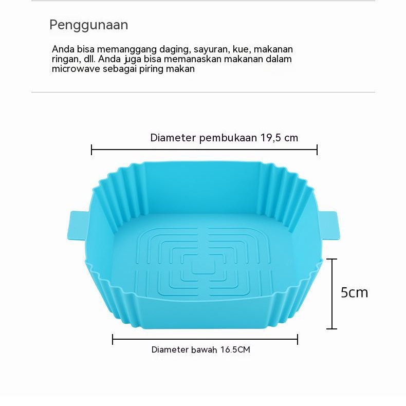 【COD】Loyang Air Fryer Multifungsi Bahan Silikon/Loyang Air Fryer Silikon Basket/Air Fryer Silicone Pot Pan Basket/Air Fryer Silicone Silicone Pot