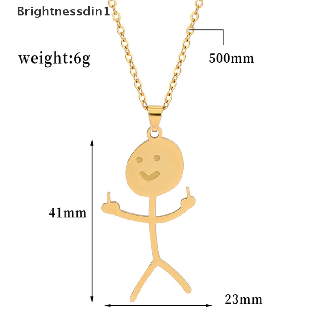 [Brightnessdin1] Doodle Lucu Kalung Jari Tengah Klavikula Perhiasan Rantai Serbaguna Perhiasan Stainless Steel Jewellery Necklace Butik