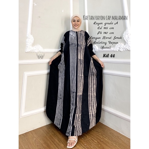 Gamis Kaftan Wanita Rayon Premium Batik Malaman Pekalongan Original