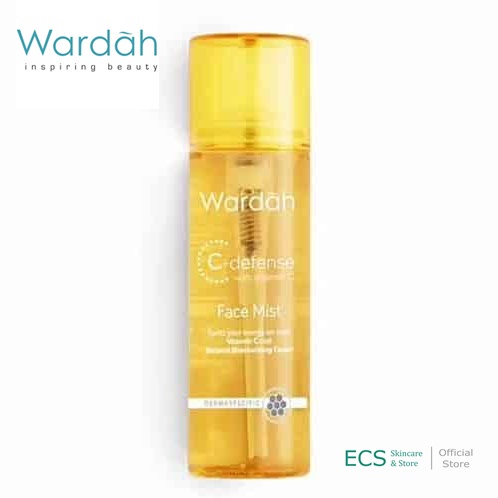 Wardah C-Defense Face Mist Toner / Setting Spray Make Up With Vitamin C Ukuran 55 ml -  Kuning Spiritz Your Energy On With Vitamin C and Natural Moisturizing Factor Wardah Face mist C-Defence Menyegarkan Kulit Makeup