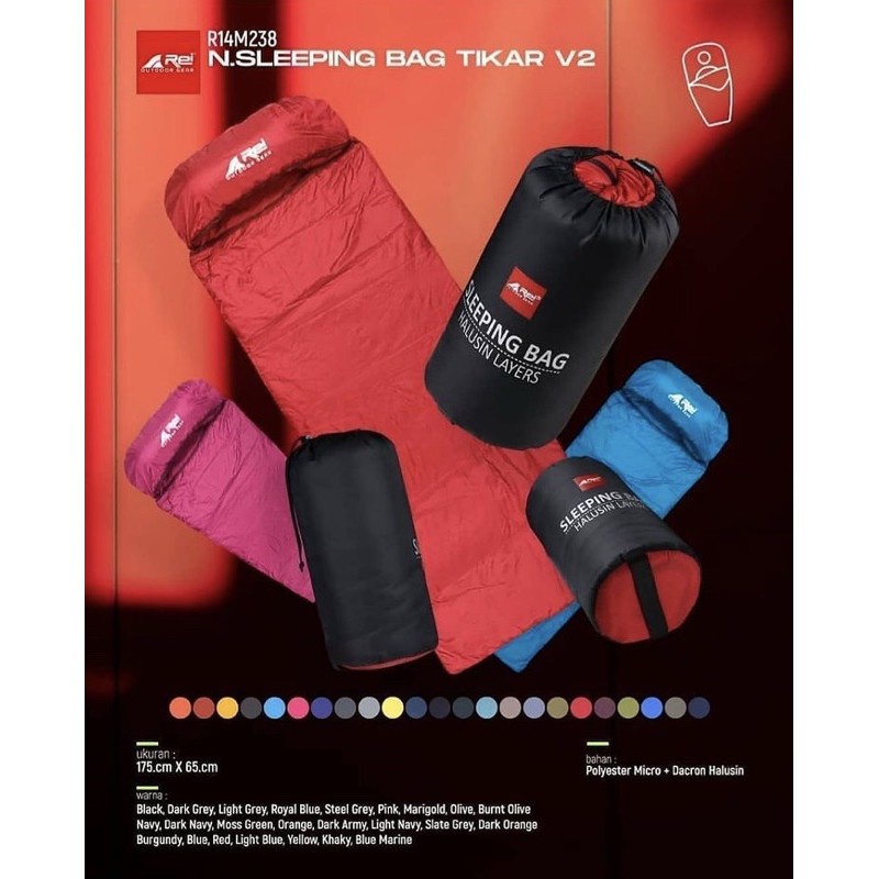 SB Sleeping Bag Arei Rei Tikar Halusin Dacron