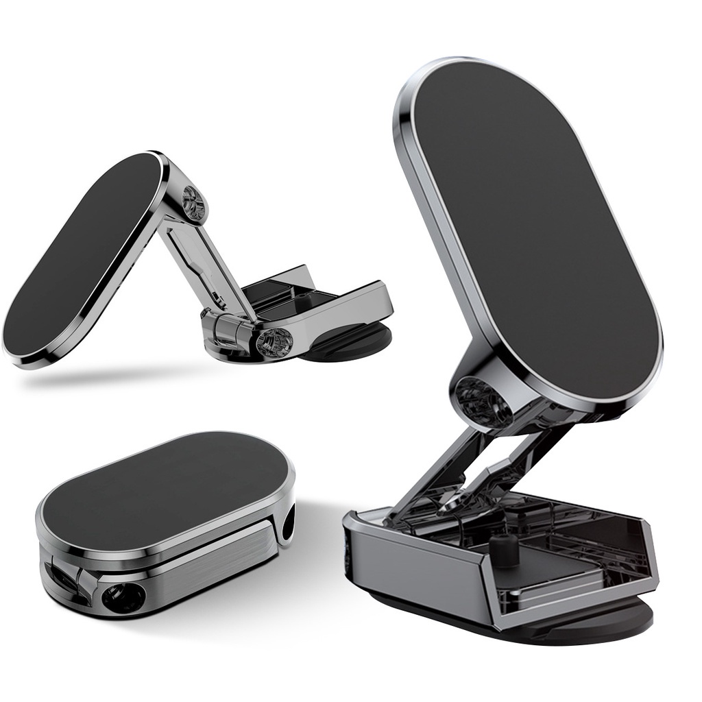 Magnetic Phone Holder Dudukan Handphone Mobil Magnet Lipat Multifungsi360° Rotation Desk Phone Holder Dudukan Panel Mobil