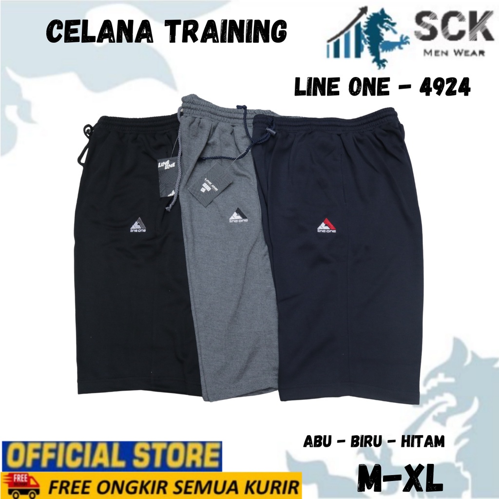 Celana Pendek Training LINE ONE Pria Wanita Unisex Bahan Tebal Katun Motif Kombinasi / Pakaian Olahraga- sckmenwear GROSIR