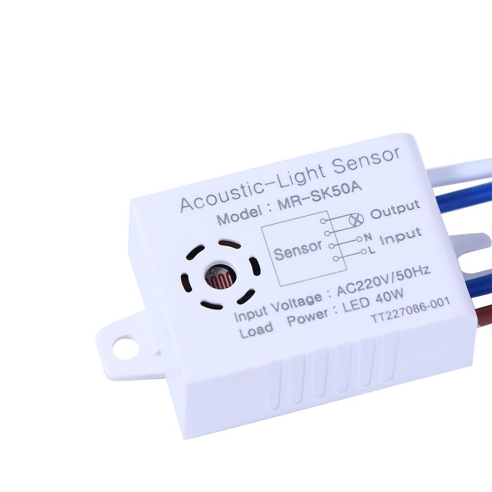 Agustina Suara Sensor Suara Perbaikan Rumah Saklar Aksesoris 220V 40W Sensor Cahaya Saklar MRSK50A Lampu Koridor Modul Sensor Pintar