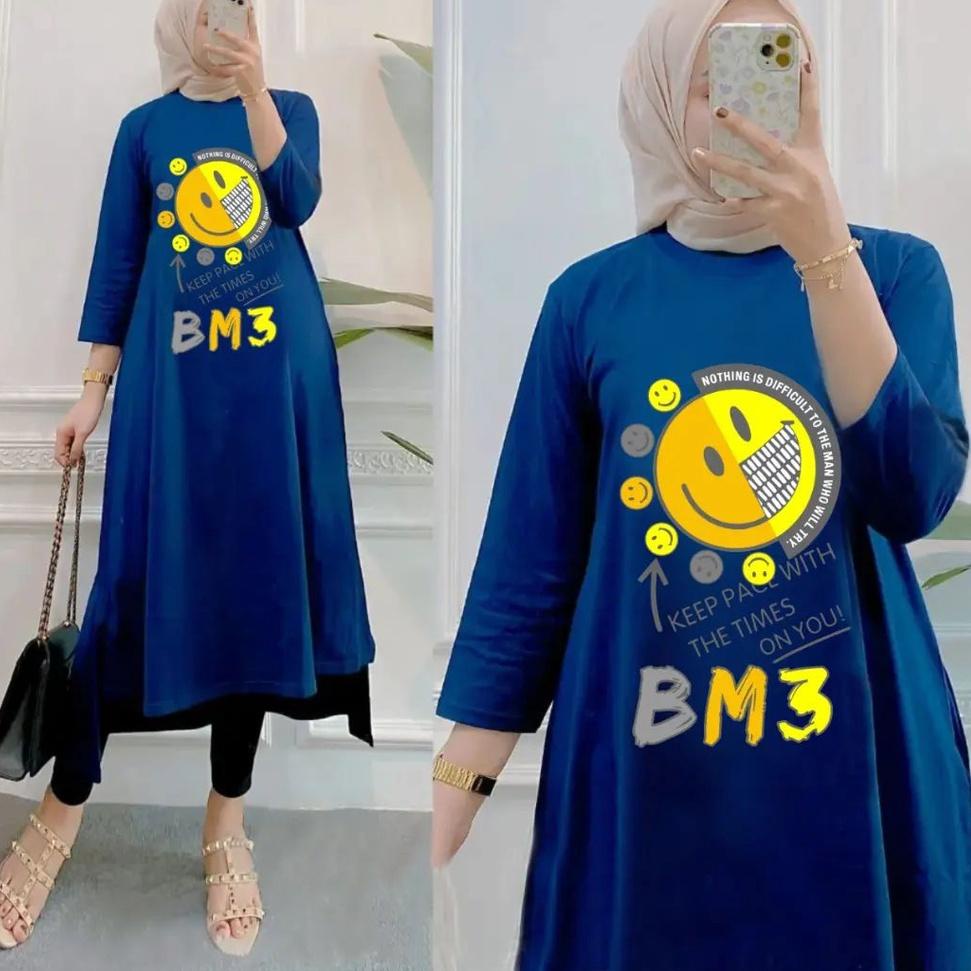 Harga Bersahabat Yurika Midi / Baju Midi Dress Wanita Bahan Combed 24S Aksen Sablon / Fashion Muslim
