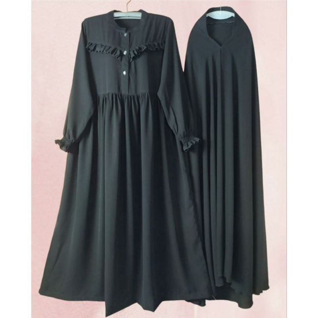 Set Jubah Akhwat dan kerudung Gamis Bilqis Non Cadar