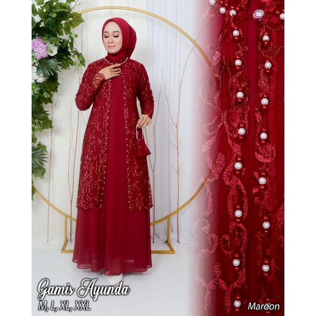 Yasmin Dress Bordir Payet Free Masker Original Butik