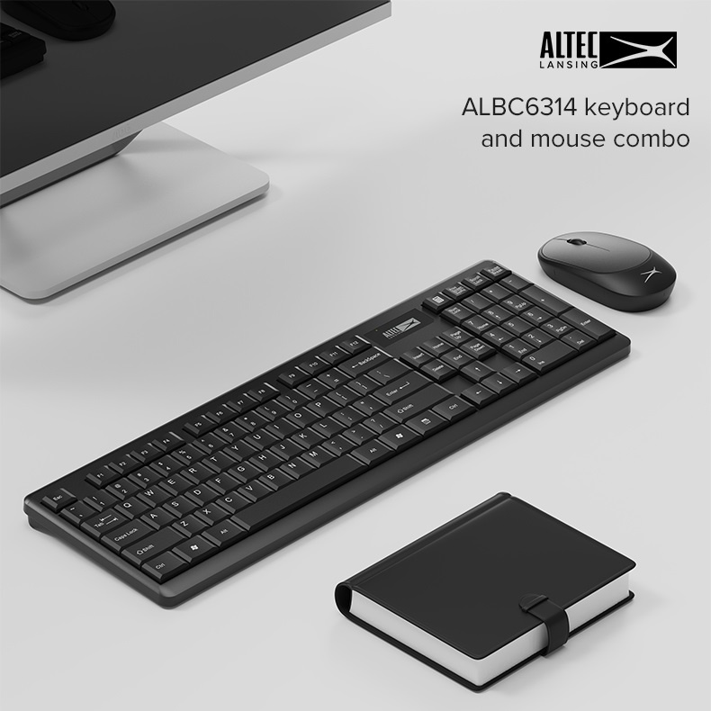 Altec Lansing Keyboard Mouse Wireless ALBC6314 Silent