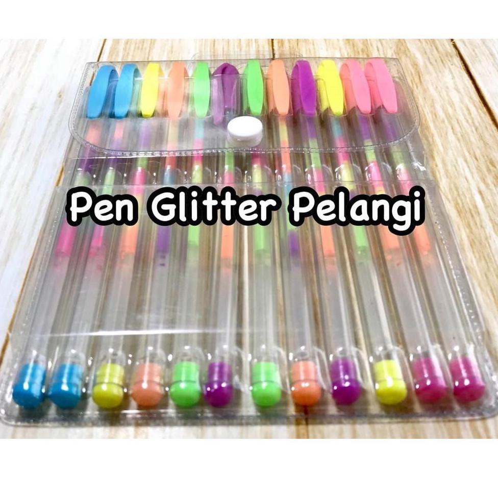 

W94 Gel pen Glitter Pelangi ColorG el ( 12 pcs) BEST SELLER ✿