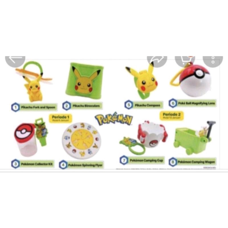 mainan MC Donald - (sepaket isi 3) pokemon 2022 - pokemon spinning flyer n pokemon collector kit n b